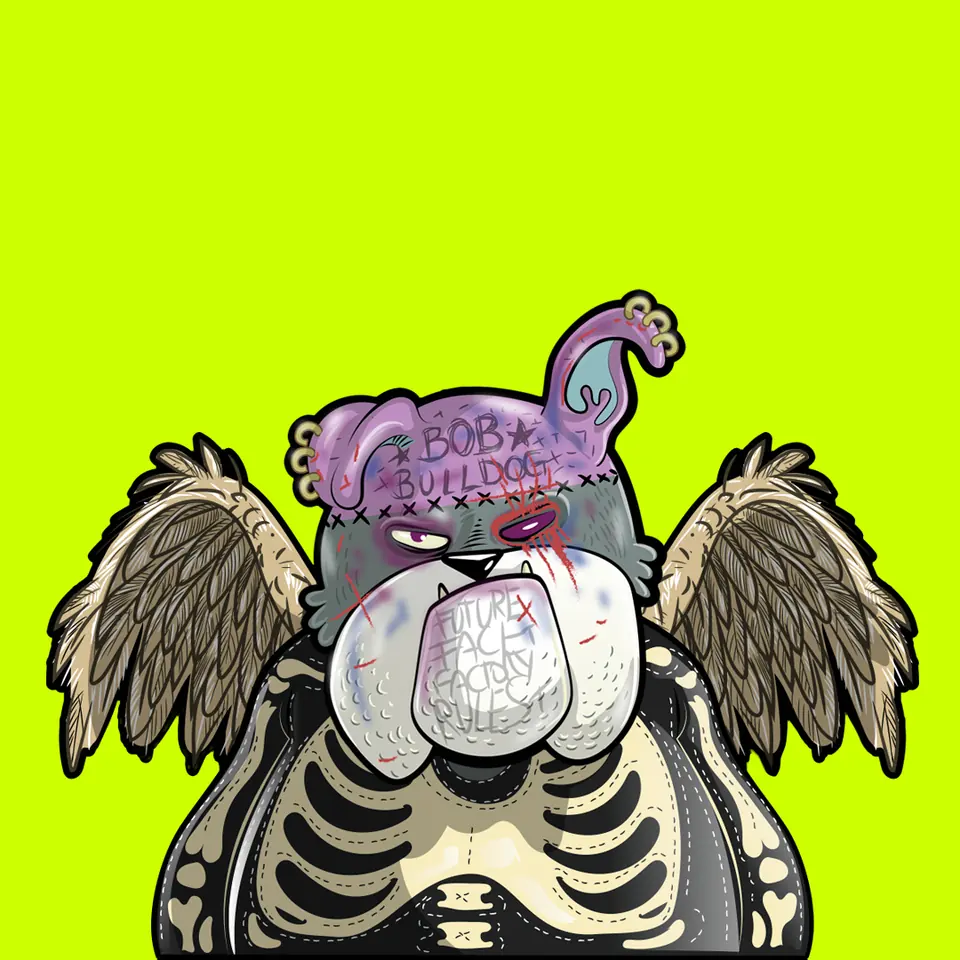 Cyber punk Bob in a winged Halloween costume